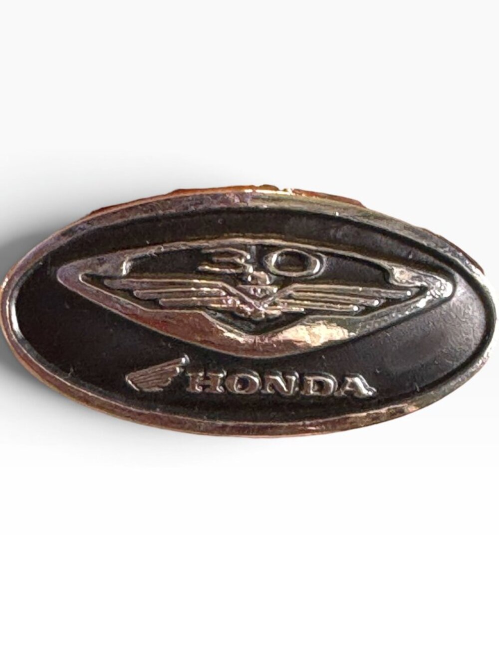 Honda Winged Logo 30 Years Anniversary Lapel Pin Oval Shape 2001 Vintage